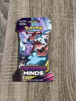 POKEMON SUN & MOON UNIFIED MINDS SLEEVED BLISTER PACK ESPEON DEOXYS ART SEALED - Image 1