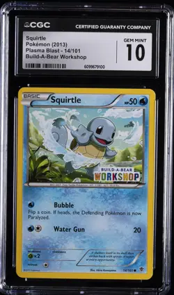 2013 POKEMON PLASMA BLAST, BUILD-A-BEAR WORKSHOP SQUIRTLE CGC 10 GEM MINT - Image 1