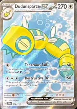 Pokemon Dudunsparce ex 178/159 Ultra Rare - Journey Together - NM - Image 1
