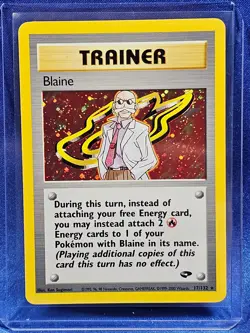 Pokemon TCG Blaine Trainer Gym Challenge Holo 17/132 Unlimited LP Card - Image 1