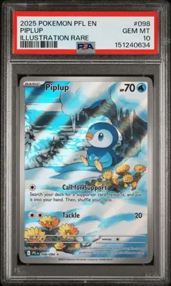 02025 PIPLUP ILLUSTRATION RARE 098 psa 10 POKEMON PFL EN-PHANTASMAL FLAMES - Image 1