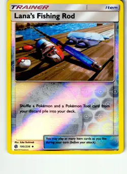 Lana's Fishing Rod 195/236 Uncommon Cosmic Eclipse Pokemon Reverse Holo LP - Image 1