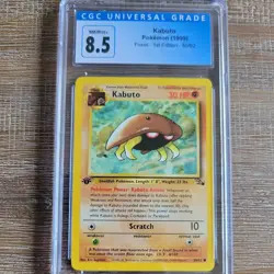 1999 POKEMON FOSSIL 1ST EDITION KABUTO CGC 8.5 - Image 1