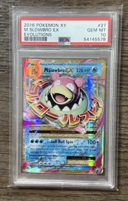Pokemon TCG M Slowbro EX Ultra Rare Holo Evolutions 2016 #27/108 PSA 10 - Image 1