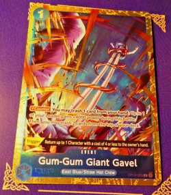 One Piece English Card Game Holo Carte Gum-gum OP03-055 ALT En Mint - Image 1