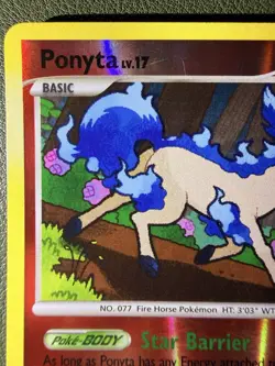 Pokemon Ponyta (Shiny) Arceus SH11 Reverse Holo Rare moderate play - Image 2