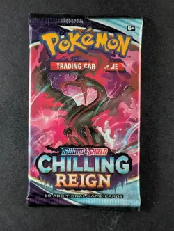 2021 Pokemon Chilling Reign (Galarian Moltres) Factory Sealed Booster Pack - Image 1