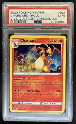 2020 Pokemon SWSH Vivid Voltage Charizard Promos Holo #025/185 PSA 9 - Image 1