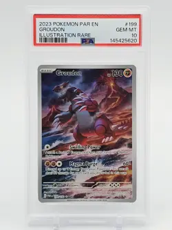 GROUDON 2023 POKEMON PARADOX RIFT ILLUSTRATION RARE #199 PSA 10 Q4444 - Image 1