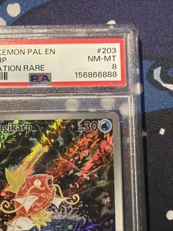 2023 pokemon paldea evolved PAL ENglish MAGIKARP #203 IR Illustration Rare PSA 8 - Image 4