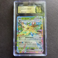 CGC 10 Pristine Leafeon ex 003/187 Terastal Fest ex sv8a Pokemon Card - Image 1