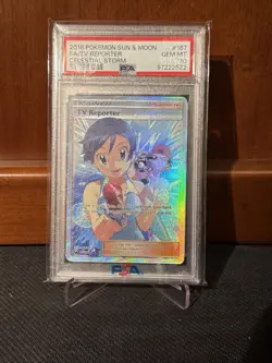 PSA 10 GEM MINT 2018 Pokemon Sun & Moon Celestial Storm 167 Full Art TV Reporter - Image 1