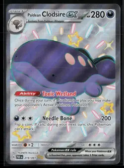 Paldean Clodsire ex 219/091 Shiny Ultra Rare Paldean Fates Pokemon NM - Image 1