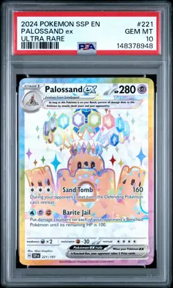 2024 POKEMON SSP EN-SURGING SPARKS ULTRA RARE #221 PALOSSAND EX PSA 10 - Image 1