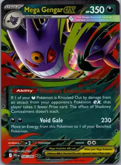 Mega Gengar ex 056/094 Phantasmal Flames Pokemon TCG Holo Double Rare NM - Image 1