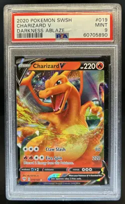 2020 Pokemon SWSH Darkness Ablaze Charizard V #019/189 PSA 9 - Image 1