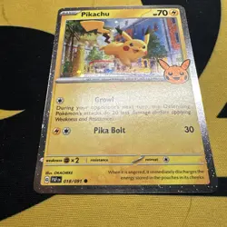 Pikachu Pokemon Trick Or Trade Cosmos Foil Cosmos Holo 018/091 - Image 1
