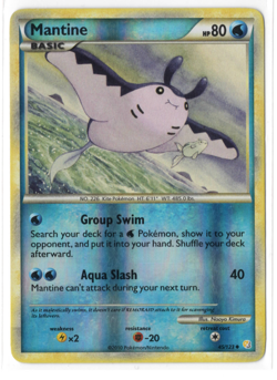 2010 Mantine Pokemon Reverse Holo HeartGold SoulSilver Uncommon 45/123 LP - Image 1