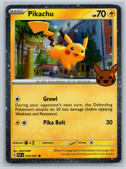 Pikachu Pokemon Trick Or Trade 2024 Cosmos Holo 018/091 - Image 1