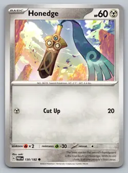 Pokemon TCG SV04: Paradox Rift Honedge 130/182 - Image 1