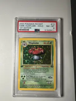 Pokemon Error Mislabeled 1st Edition Vileplume Jungle PSA 8 Dark Vileplume - Image 1