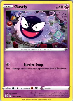 Gastly Lost Origin 064/196 Common Pokemon Near Mint - Image 1