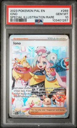 Pokemon 2023 Iono 269/193 SIR Paldea Evolved GEM MINT PSA 10 - Image 1
