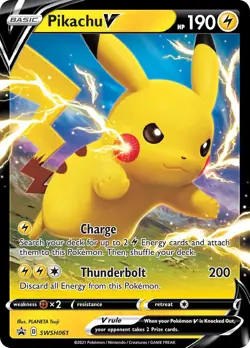 Pokemon Pikachu V Promo Card Holo SWSH061 Sword & Shield NM - Image 1