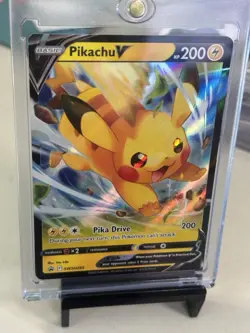 Pikachu V SWSH285 Promo Full Art Holo Basic 200 HP Pika Drive Pokemon Card - Image 1