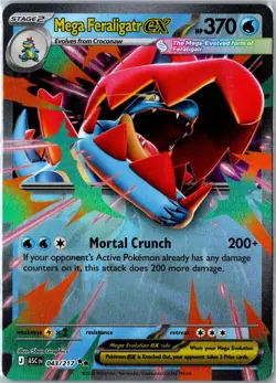 Pokemon Card - Mega Feraligatr ex 043/217 Ascended Heroes Double Rare Near Mint - Image 1