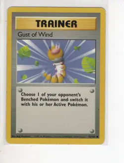 GUST OF WIND TRAINER BASE SET POKEMON CARD 93/102 MP - Image 1