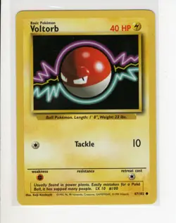 BASE SET VOLTORB POKEMON CARD 67/102 LP - Image 1