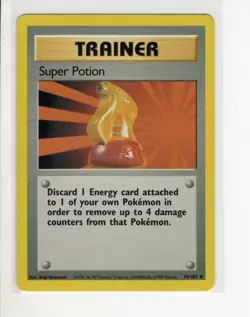 BASE SET SUPER POTION TRAINER POKEMON CARD 90/102 LP - Image 1