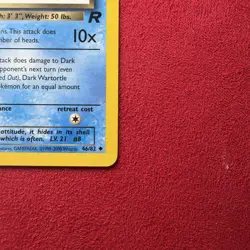 Pokemon Dark Wartortle TCG Card 46/82 1st Edition - Image 4