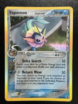 2005 VAPOREON Pokemon Card #18 18/113 Delta Species HOLO MP - Image 1
