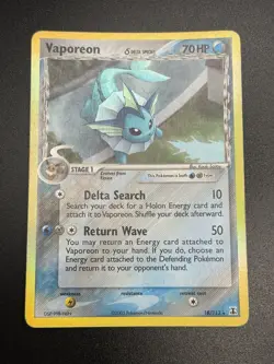2005 VAPOREON Pokemon Card #18 18/113 Delta Species HOLO MP - Image 4