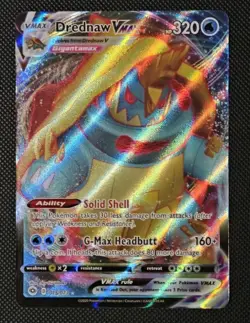 POKEMON CARD - DREDNAW VMAX 015/073 CHAMPION'S PATH VMAX RARE HOLO NEAR MINT - Image 1