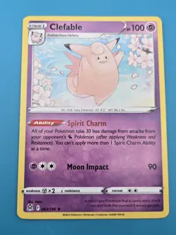 Clefable 063/196 Rare Non Holo Lost Origin Pokemon Card NM - Image 1