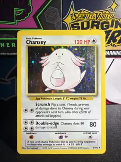 Pokemon TCG Chansey Base Set Holo Rare Card 3/102 1999 WOTC - Image 1