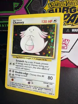 Pokemon TCG Chansey Base Set Holo Rare Card 3/102 1999 WOTC - Image 2