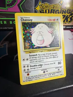 Pokemon TCG Chansey Base Set Holo Rare Card 3/102 1999 WOTC - Image 3