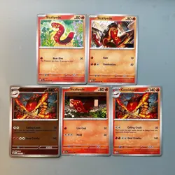 Sizzlipede & Centiskorch Fire Type Pokemon TCG English/Japanese Lot 5 Cards - Image 1