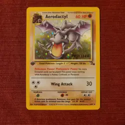 Aerodactyl Prerelease 1st Edition Holo Fossil 1/62 60 HP Pokemon Card 1999 - Image 1