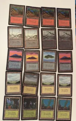 MTG-Beta Land Set-Plains, Forest, Mountain, Swamp, Island. (20) Beta Card Set - Image 1
