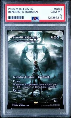 2025 MTG FINAL FANTASY THROUGH THE AGES #0053 BENEDIKTA HARMAN PSA 10 - Image 1