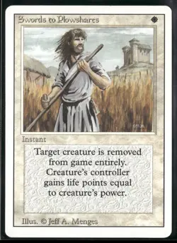 Magic: The Gathering Instant Swords to Plowshares Uncommon Revised NM - Image 1