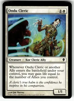 Ondu Cleric 30 Common Zendikar Magic: The Gathering Near Mint - Image 1