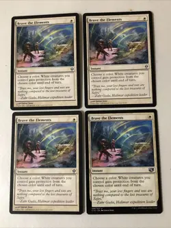 Brave The Elements X4 Zendikar / Commander Ex Condition See Pics Front Back MTG - Image 1