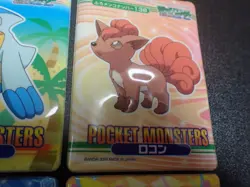 Pokemon Bandai Promo Waterproof Bathroom Menko Card x4 Vulpix Meowth etc #5 - Image 3