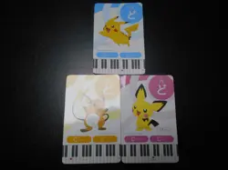 Pokemon Music Musical Note Card 2015 x3 Pikachu Pichu Raichu #2907 - Image 1
